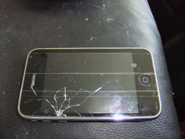 cracked iphone glass