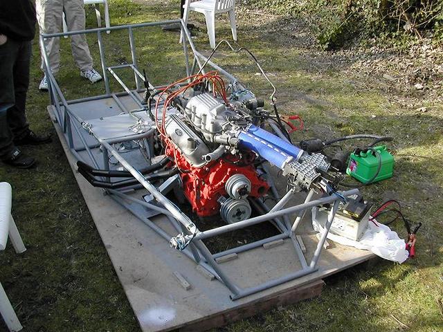 engine in the chassis