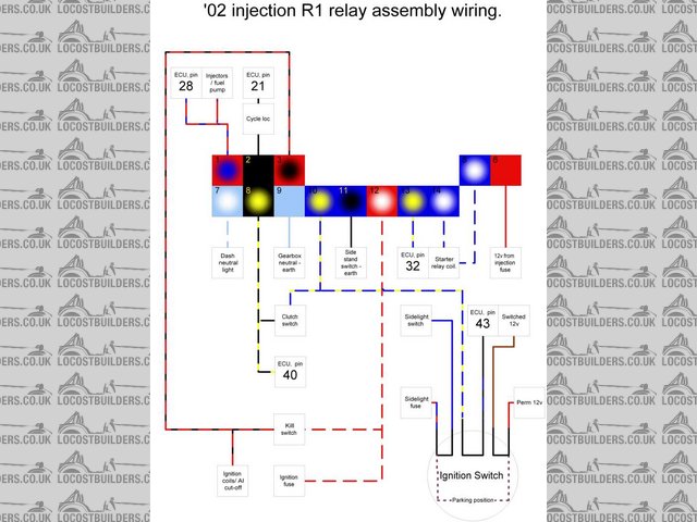 R1 relay assembly wiring.