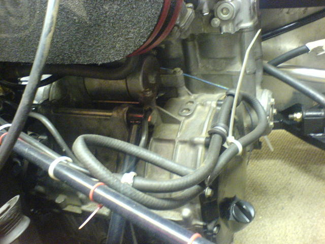 close up of driver side mount