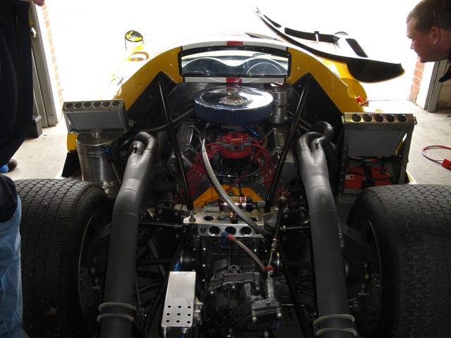 Yellow Lola engine