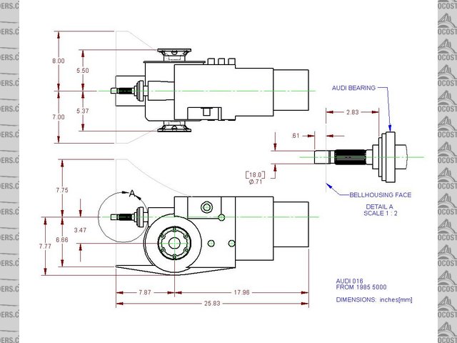 1985 audi 016 gearbox dimensio