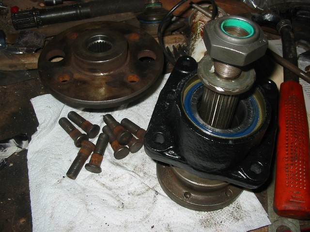 rear hubs awaiting studs