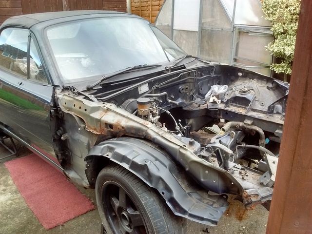 Stripped mx5 engine bay