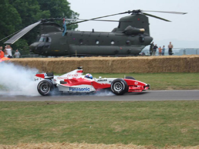 Toyota F1 burnout