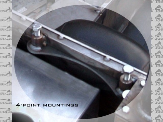 upper seat belt mounts - chassis increased in height by 100mm at this point to bring the mounts to the same height as the top of the seats.